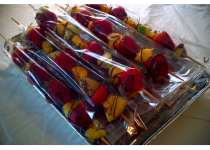 Chocolate Drizzled Fruit Kabobs